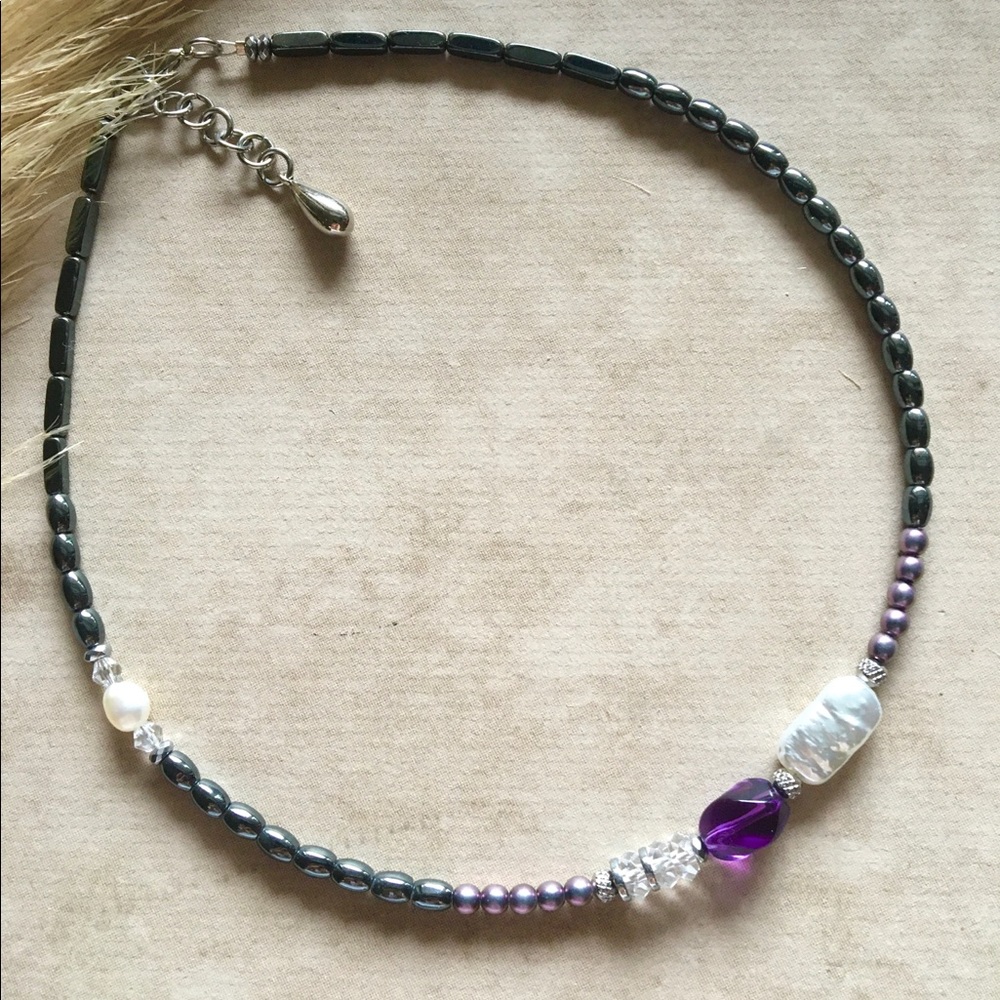 Handmade necklace hematite